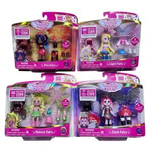 Royale High Fairy Doll Lot of 4 Series 1 (Fire-Light- Nature-Dark) -w/ Codes New